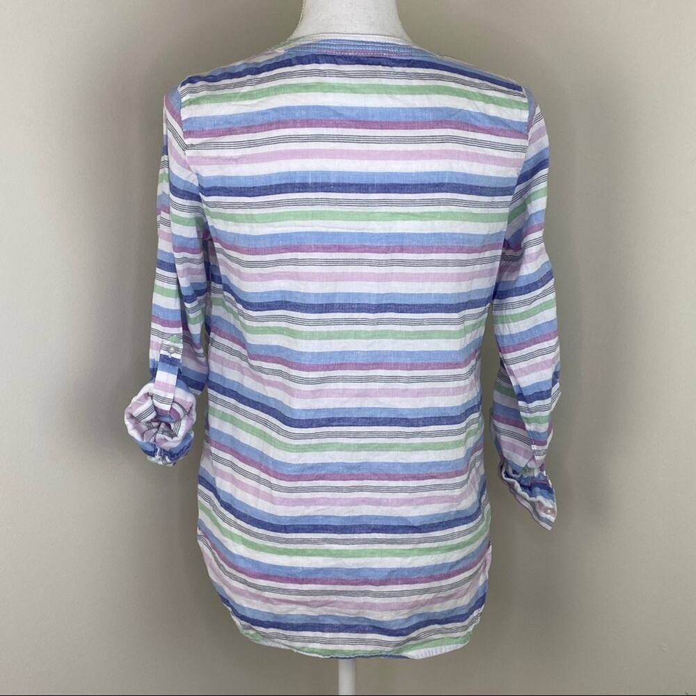 Talbots Petites Tab Sleeve Popover Top Size SP - Picture 3 of 7
